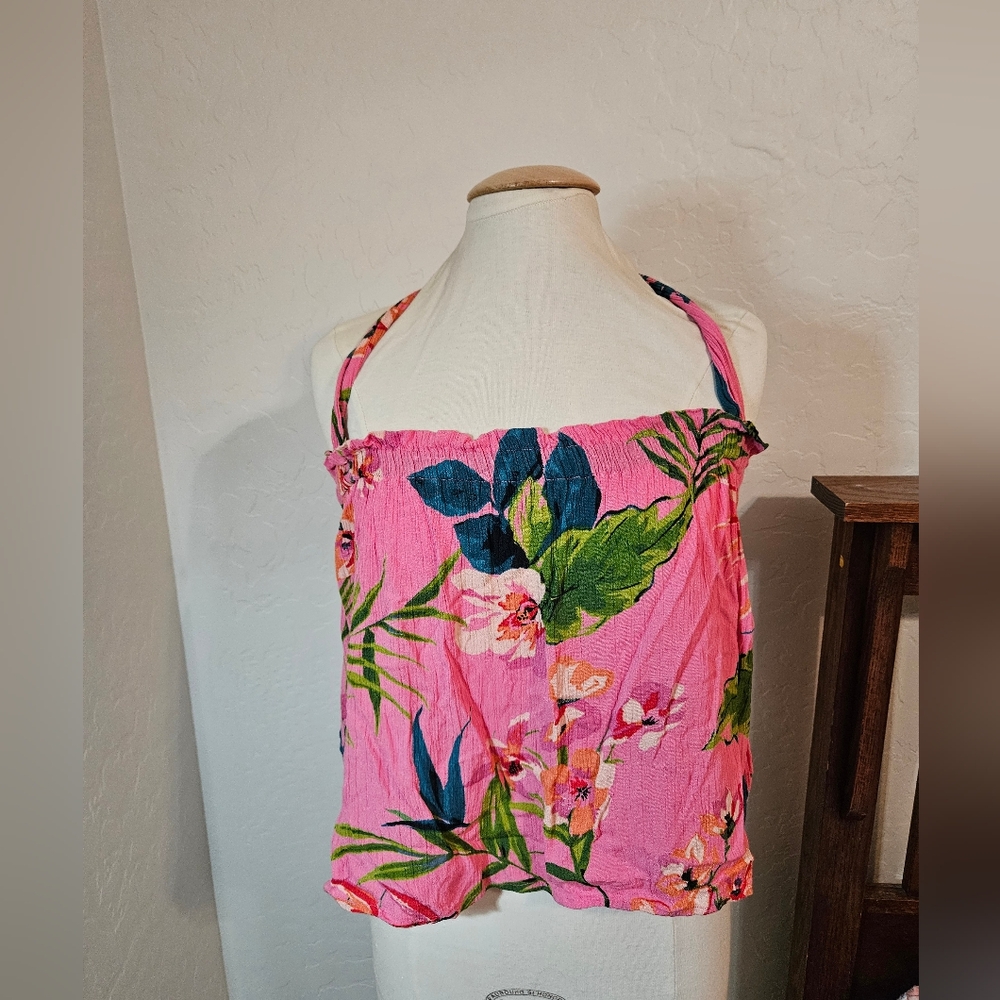 Floral Pink Sleeveless Top - Picture 6 of 8